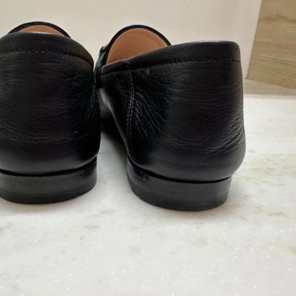 Gucci Brixton Leather Web Horsebit Loafers AUTHENTIC Perfect! 37.5 - Picture 11 of 16